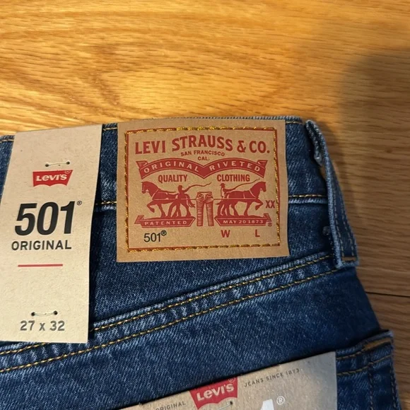 Levi’s women’s 501 original high rise straight leg jean size 27 brand new w tags - Picture 9 of 10
